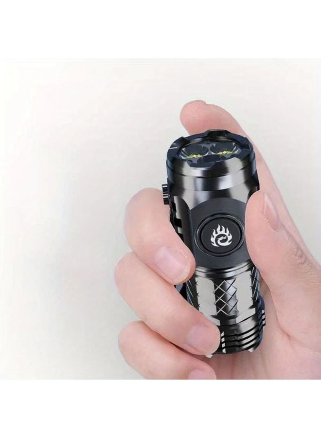 Black Super Bright Rechargeable Mini Flashlight Portable Lighting Strong Light - Image 5
