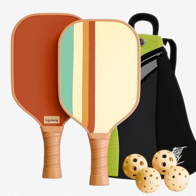 Lifelong Professional Pickleball Paddle Set| Fiberglass Surface|16 mm Thickness| 4 Pickle Ball Balls|Paddle Cover Bag| Cushion Comfort Handle Grip|Durable Pickleball Paddle |Outdoor Game,Multicolor - Image 5