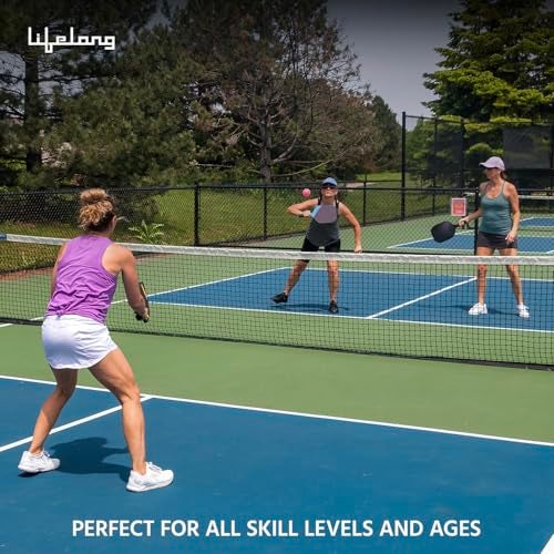 Lifelong Professional Pickleball Paddle Set| Fiberglass Surface|16 mm Thickness| 4 Pickle Ball Balls|Paddle Cover Bag| Cushion Comfort Handle Grip|Durable Pickleball Paddle |Outdoor Game,Multicolor - Image 4