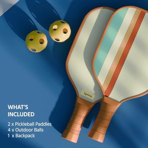 Lifelong Professional Pickleball Paddle Set| Fiberglass Surface|16 mm Thickness| 4 Pickle Ball Balls|Paddle Cover Bag| Cushion Comfort Handle Grip|Durable Pickleball Paddle |Outdoor Game,Multicolor - Image 3