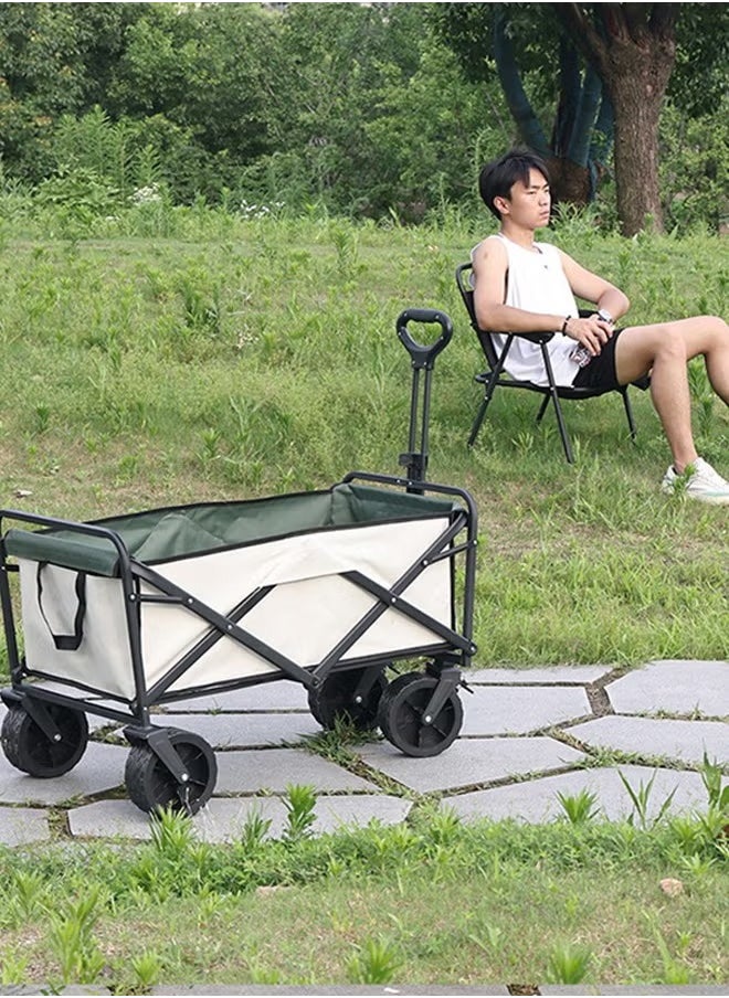 Excellent - Large Capacity Outdoor Camping Folding Trolley (Khaki ) - Image 1