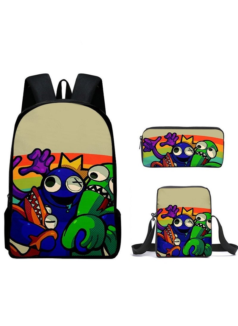 Generic - Cartoon anime backpack for primary and secondary school students, large capacity casual lightweight backpack, cartoon shoulder bag, pencil case, pencil case, and pencil case - Image 1
