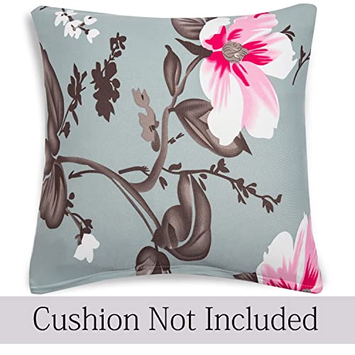 HOKIPO Polyester Blend Stretchable Cushion Cover 16 inch x 16 inch, Pack of 4 (AR-4098-D24*4),Grey - Image 3