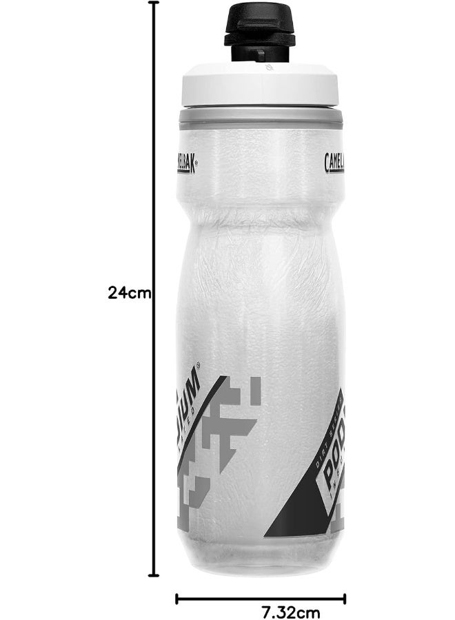 كاميلباك قارورة ماء كاملباك بوديوم ديرت سيريز تشيل 21 أونصة – معزولة لركوب الدراجات مع غطاء واقٍ من الأوساخ – أبيض - Image 3