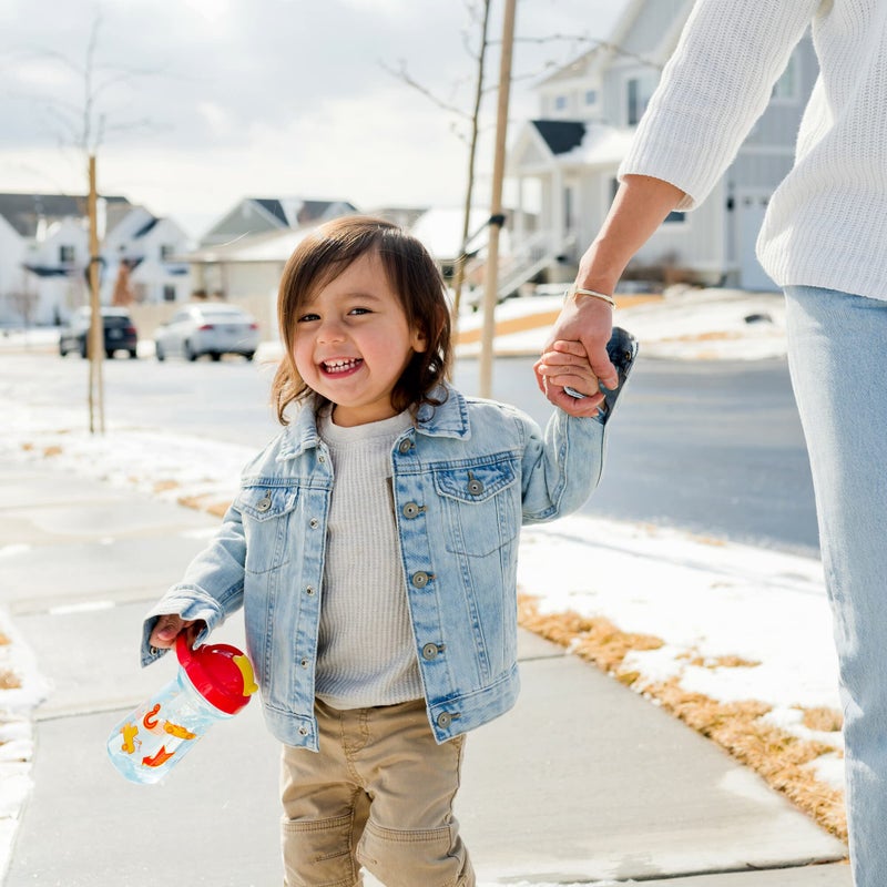 The First Years Disney/Pixar Cars Toddler Straw Cup - Spill Proof Flip Top Toddler Sippy Cups - 18 Months and Up - 10 Oz - Image 5