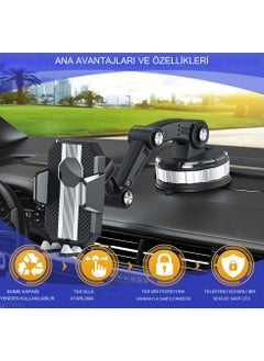 Qasul Telescopic In-Car Phone Holder 360 Degree Special Gel Reinforced Phone Holder with Large Suction Cup  - Image 3