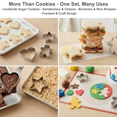 Auktosmn Vintage Cake Cookie Cutters Set - 3-Piece - 3.7 Inch - Stainless Steel - Dishwasher Safe - Perfect for Birthday, Wedding, Christmas, and Holiday Cookies (Heart, Scallop Designs) - Image 5