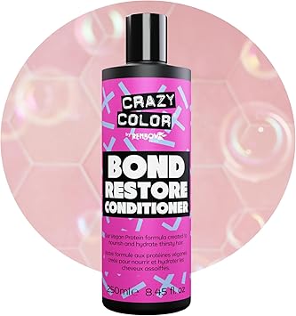 Crazy Color Bond Restore Conditioner for Dry Damaged Hair Bleached Coloured Broken Curly or Frizzy Hair Vegan Cruelty Sulphate Free 250ml - Image 1
