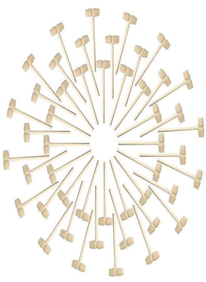 DOMG 50 Pieces Mini Wooden Hammers for Chocolate Breakable Heart Bulk - Image 1