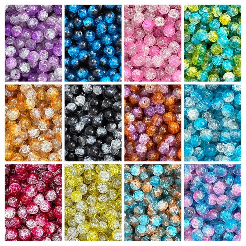 REGLET 335 Pcs Dual Shade Sparkle Glass Beads for Bracelet Making Kit - Beads for Jewellery Making Kit - Bead Bracelet Making - Crystal Bead - Beads for Craft - 8mm - Image 1