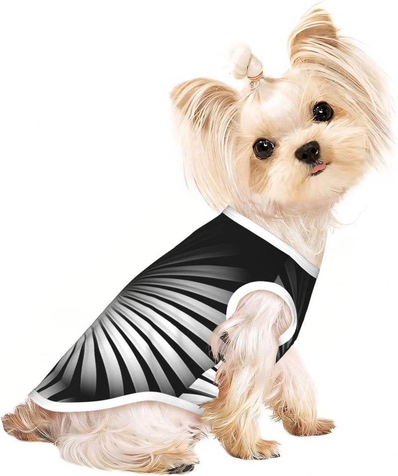 Black and White Glare Print Pet Clothes for Small Dogs and Cats – Soft Cotton Dog Pajamas, Cat Outfit, for Chihuahuas, Dachshund Clothes, Puppy Clothes Medium - Image 2