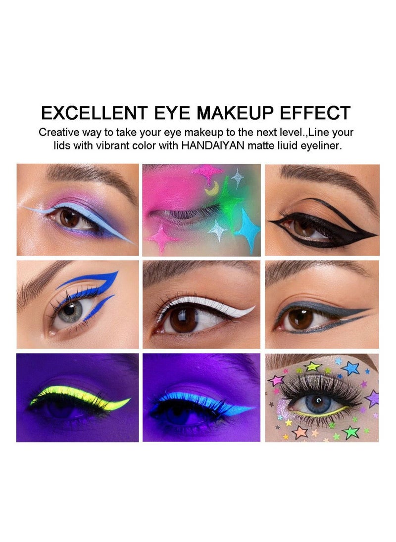 Handaiyan Liquid Eyeliner Waterproof Smudge Proof Sweat 12 Colors Matte Liner Set Long Lasting Pigment Professional Makeup Gift Quick Dry,Gel,Soft,Smooth,Natural,Hyper Easy Suit Clubs, Stages, Parties  - Image 2