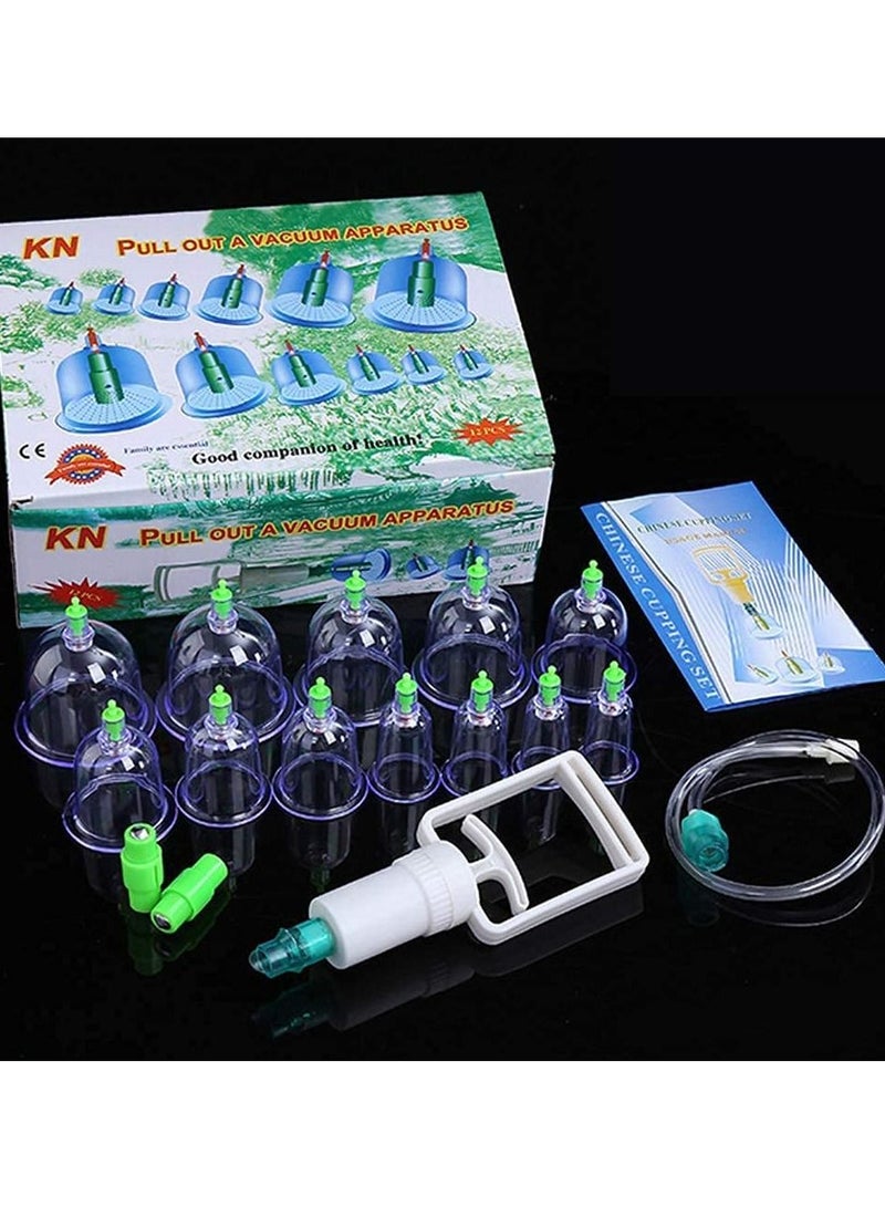 DubaiGallery Therapy Cupping Cupping 12 Cup Body Massager Medical Vacuum Effective Healthy - Image 1