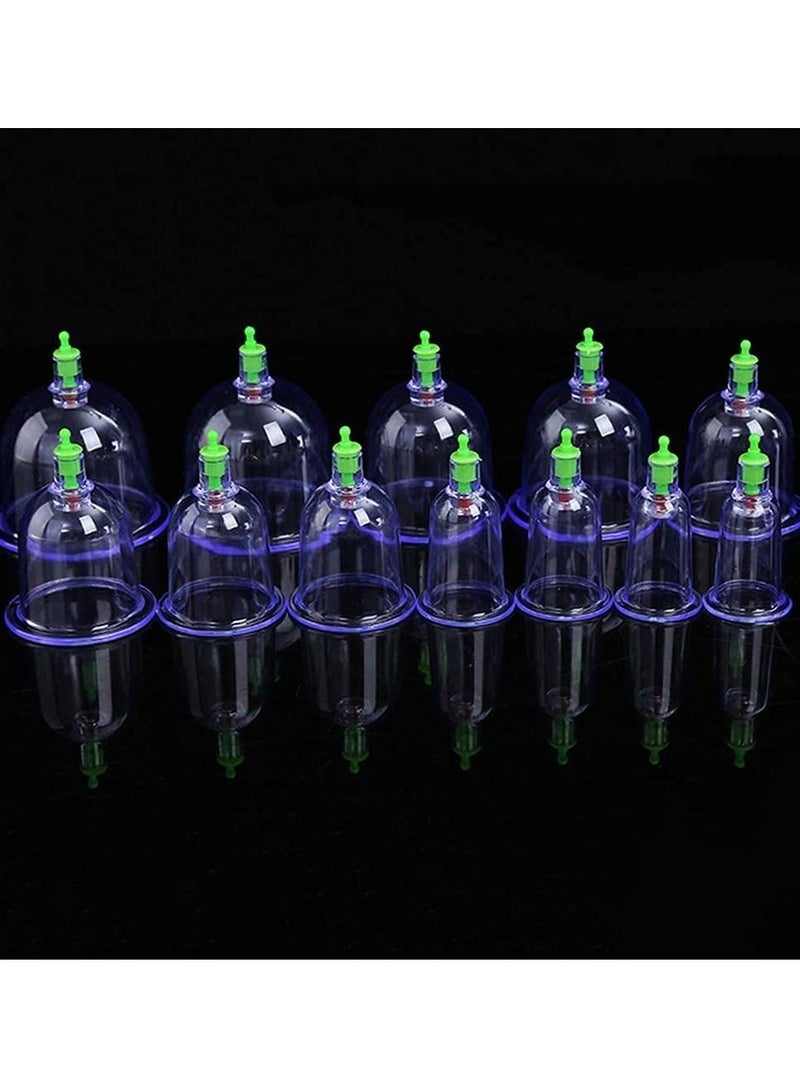 DubaiGallery Therapy Cupping Cupping 12 Cup Body Massager Medical Vacuum Effective Healthy - Image 2