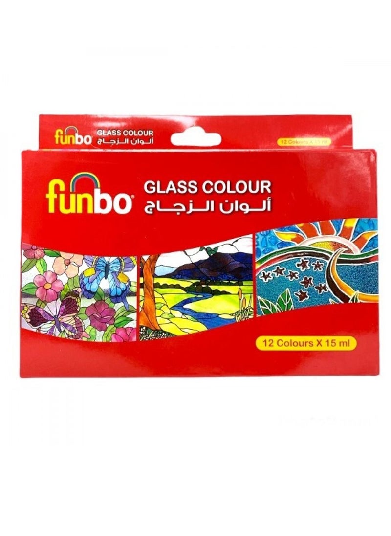 Funbo - 12-Piece Glass Colour Set 15ml Content - Image 1