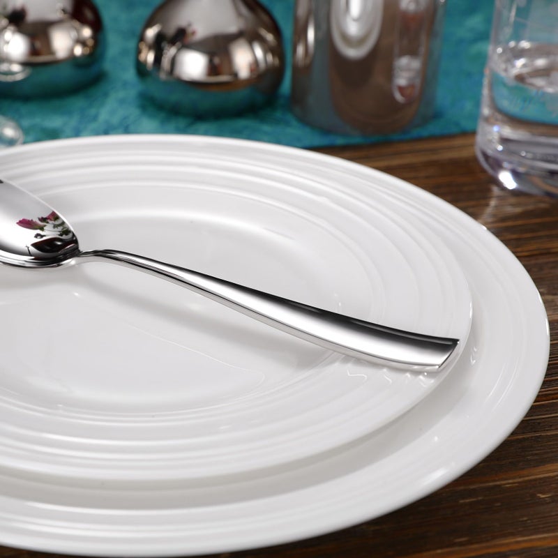 KEAWELL Premium Louis Serving Utensils, 18/10 Stainless Steel, Squared Edge Design, Mirror Finish, Dishwasher Safe (Slotted Spoons, Set of 2) - Image 4