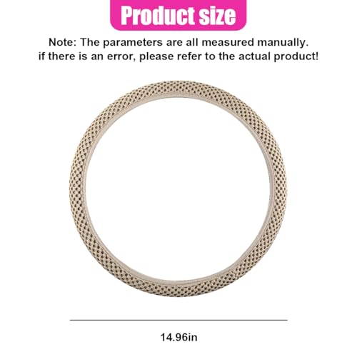 UHANBUT Elastic Stretch Steering Wheel Cover, Anti-Slip 15 inch Microfiber Odorless Breathable Ice Silk Car Steering Wheel Protector, Easy Carry, Warm in Winter & Cool in Summer (Beige) - Image 2