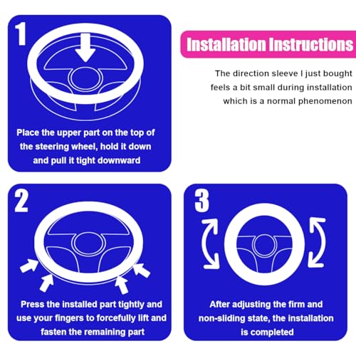UHANBUT Elastic Stretch Steering Wheel Cover, Anti-Slip 15 inch Microfiber Odorless Breathable Ice Silk Car Steering Wheel Protector, Easy Carry, Warm in Winter & Cool in Summer (Beige) - Image 5