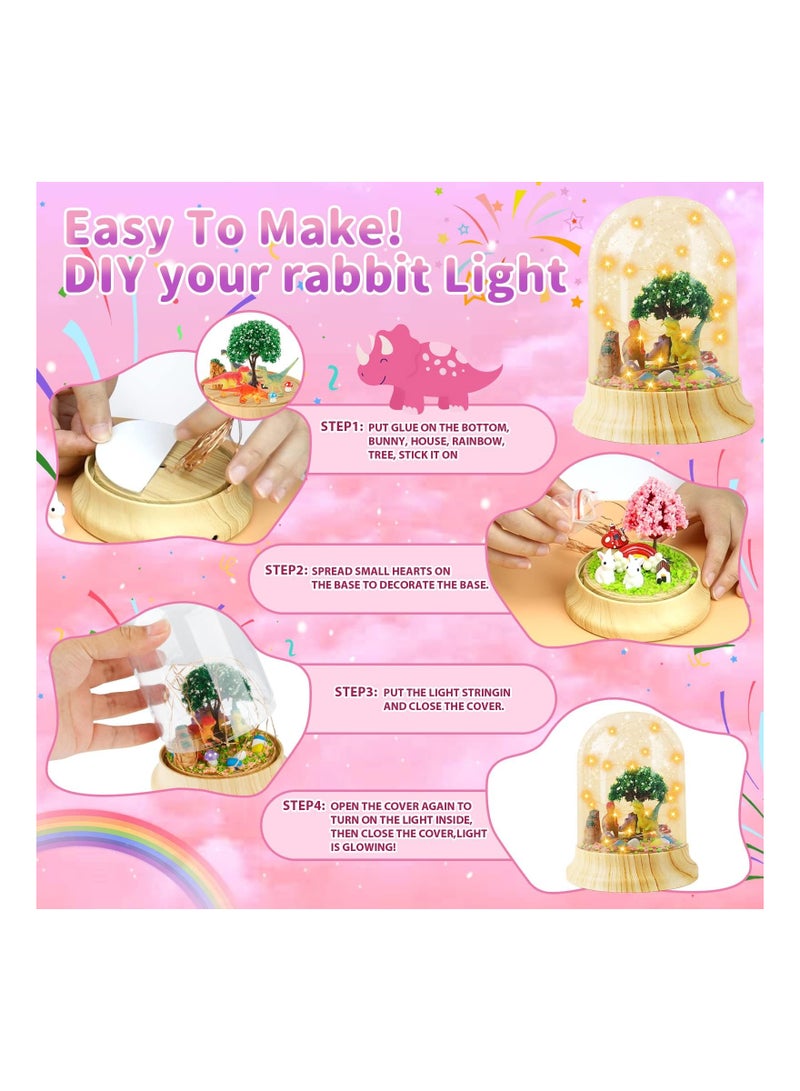 SYOSI DIY Magic Dinosaur Lamp for Kids Age 3-10, Creative Dinosaur Magic Lamp Project DIY Night Light Arts Kit DIY Handmad Dinosaur Toy USB Powered Light Kit Creative DIY Kit for 3-10 Years Old Boys - Image 2