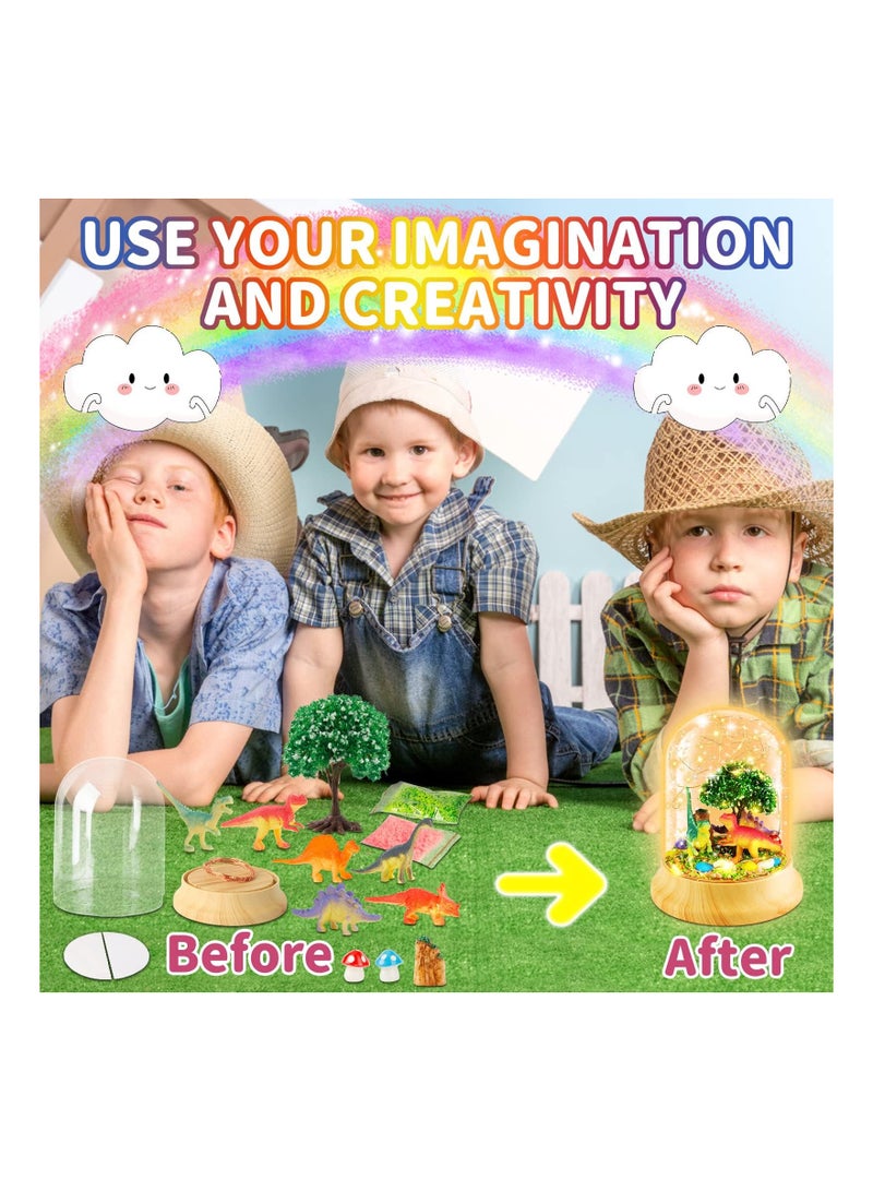 SYOSI DIY Magic Dinosaur Lamp for Kids Age 3-10, Creative Dinosaur Magic Lamp Project DIY Night Light Arts Kit DIY Handmad Dinosaur Toy USB Powered Light Kit Creative DIY Kit for 3-10 Years Old Boys - Image 5