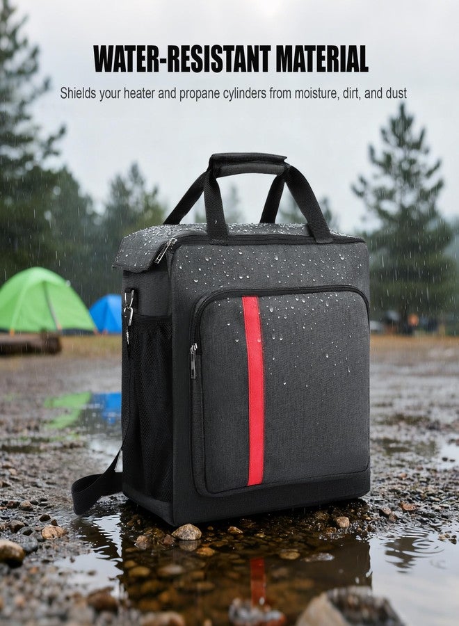 Dreyoo حقيبة حمل سخان محمول من دريو، متوافقة مع جهاز Mr. Heater MH9BX، حقيبة حمل سخانات البروبان المقاومة للماء مع جيوب متعددة، بطانة داخلية كاملة، مقبض وحزام كتف، لون أسود، حقيبة فقط - Image 5