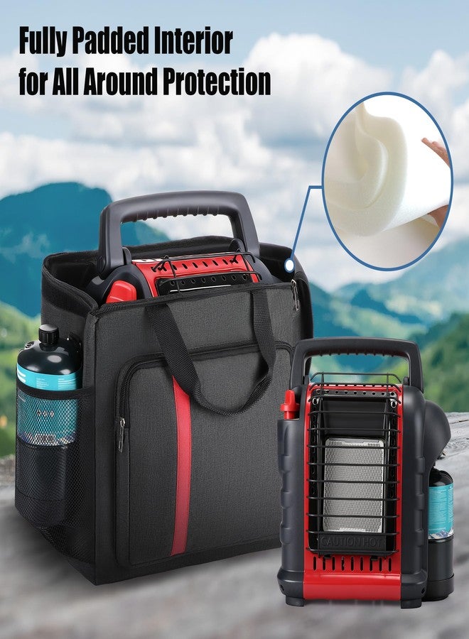 Dreyoo حقيبة حمل سخان محمول من دريو، متوافقة مع جهاز Mr. Heater MH9BX، حقيبة حمل سخانات البروبان المقاومة للماء مع جيوب متعددة، بطانة داخلية كاملة، مقبض وحزام كتف، لون أسود، حقيبة فقط - Image 4