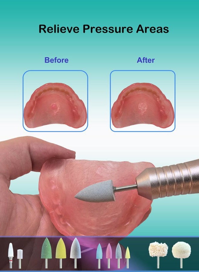 JOIRACK Cordless USB Mini Polisher, Polishing Kit for Resin Soft Liner and Acrylic Resin Base, 11 Grinding Heads and Travel Case Included - Image 4