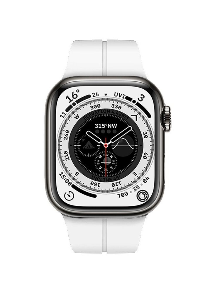 Apple Watch Band 38mm 40mm 41mm Magnetic Band D-buckle Silicone Sport Strap Replacement Wrist Band White