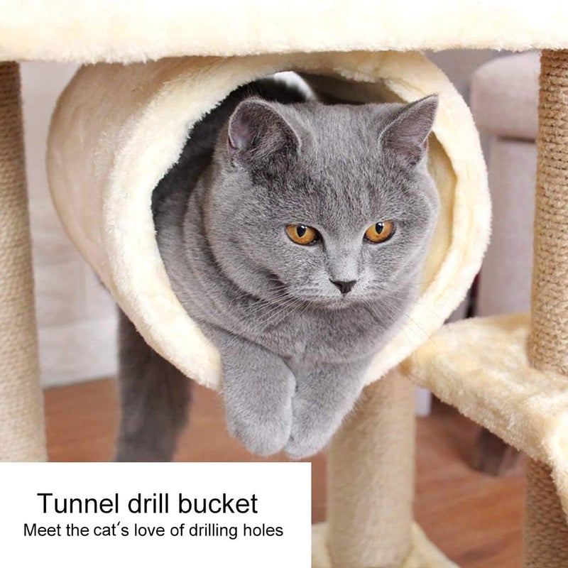 Allmart Multi-Level Cat Trees with Sisal-Covered Scratching Posts, Plush Perches and Condo for Kittens, Cats and Pets - Image 4