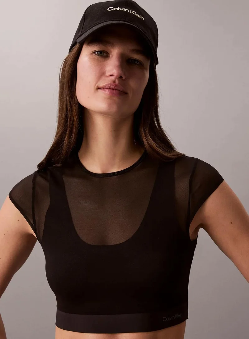 Calvin Klein  Cropped Performance Mesh Sports Bra Top for Women | Best Price UAE