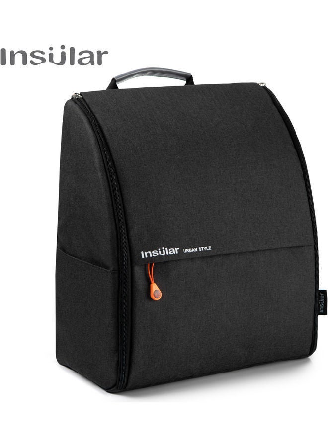 نيبمينينت حقيبة حفاضات كبيرة السعة من البوليستر مع حزام لعربة الأطفال وسجادة تغيير الحفاضات - Image 1