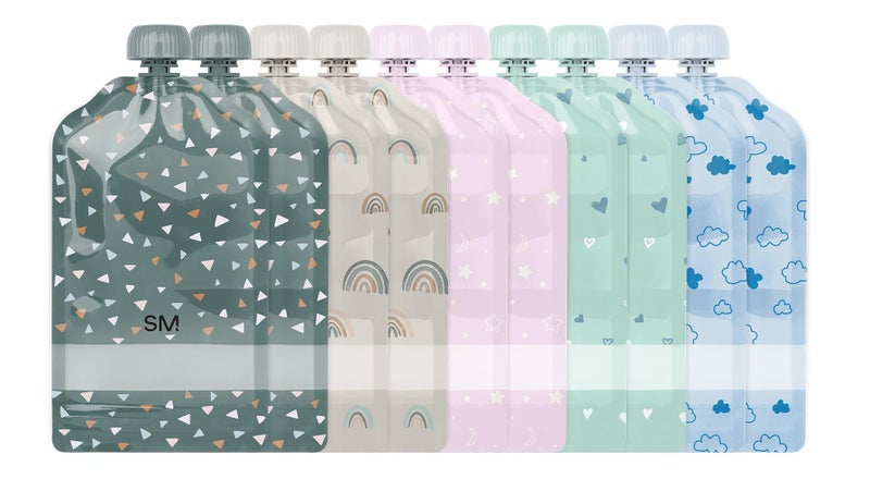 Simple Modern Reusable Baby Food Pouches for Toddlers | BPA Free Plastic, Food Safe, Freezer Safe | Refillable for Applesauce Yogurt & Puree Squeeze Pouch | 10 pack | 5oz | Assorted - Image 1