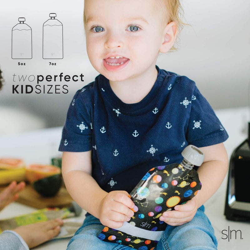 Simple Modern Reusable Baby Food Pouches for Toddlers | BPA Free Plastic, Food Safe, Freezer Safe | Refillable for Applesauce Yogurt & Puree Squeeze Pouch | 10 pack | 5oz | Assorted - Image 4