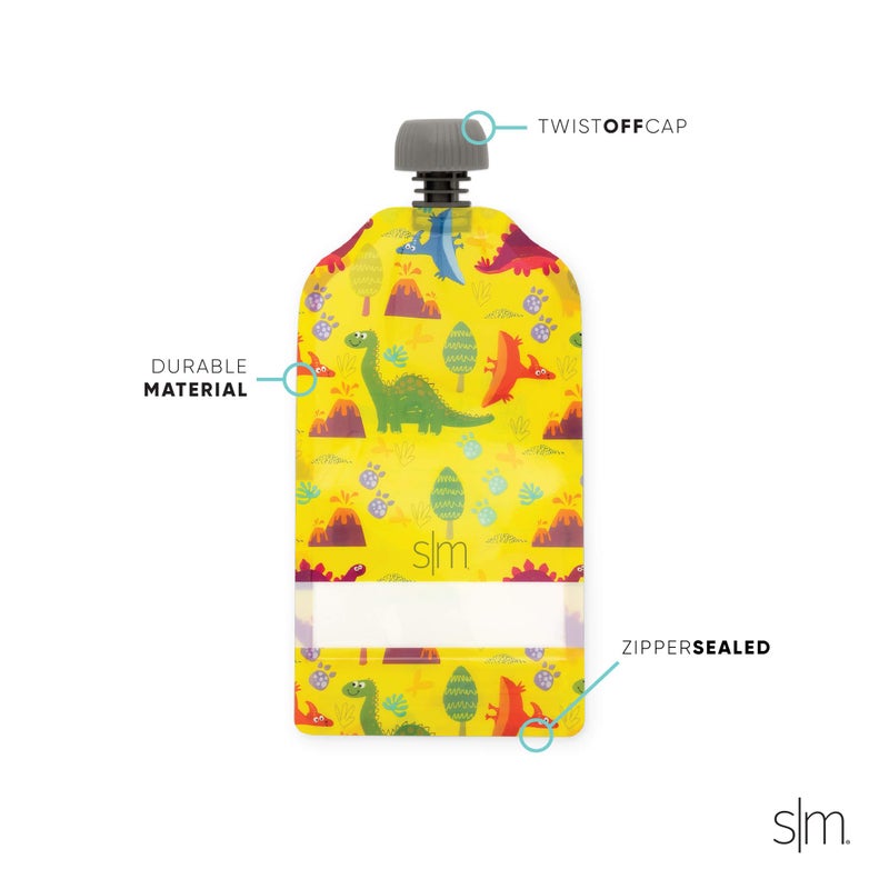 Simple Modern Reusable Baby Food Pouches for Toddlers | BPA Free Plastic, Food Safe, Freezer Safe | Refillable for Applesauce Yogurt & Puree Squeeze Pouch | 10 pack | 5oz | Assorted - Image 3