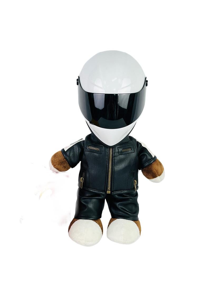 Y&D Mini Style Full Face Plush Toy Helmet Motorcycle Lover’s Small Racing Crash Helmet Souvenir Ornament Desk Decorator Motorsport Fans Gift 30cm  - Image 1