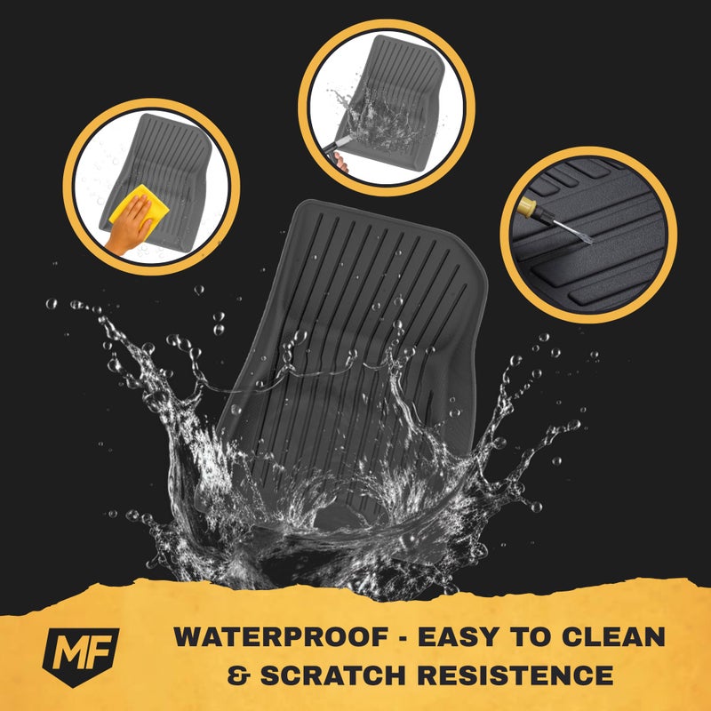 MOTOR FIT 3D All-Weather Car Floor Mats for Tesla Model 3 2024 2025 2026 | 6-Piece Waterproof Set with Anti-Slip Backing & Raised Edges | Interior Accessories for Tesla Model 3 2024 To 2026 Highland - Image 5