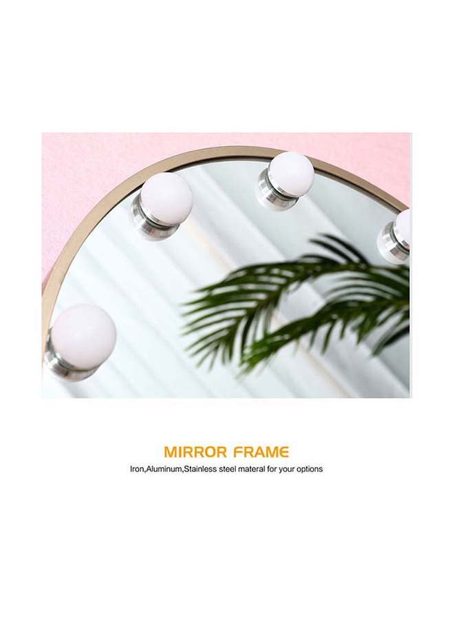 Maston LED Light Round Shaped Vanity Smart Touch Mirror with 9 Bulbs Gold 40 x 47cm - Image 5