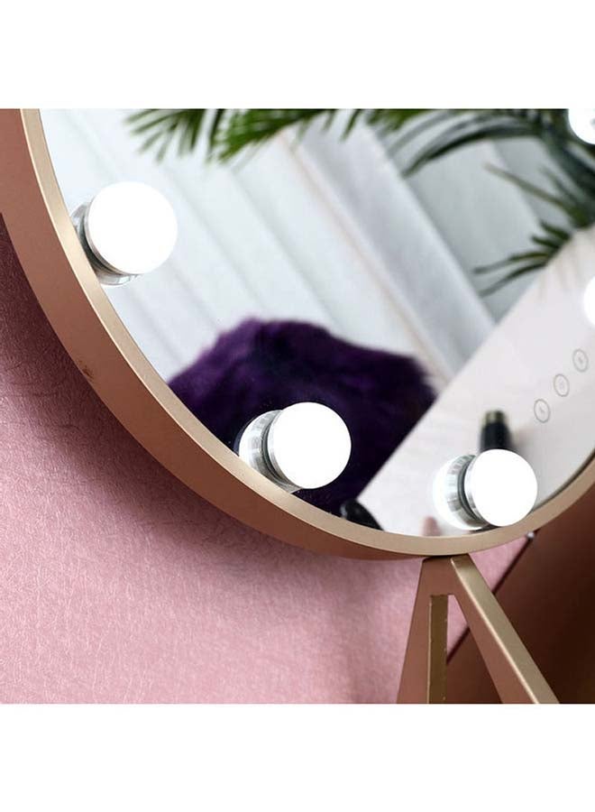 Maston LED Light Round Shaped Vanity Smart Touch Mirror with 9 Bulbs Gold 40 x 47cm - Image 3