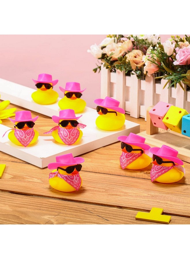 Sosation 24 Set Cowboy Rubber Duck Bulk Mini Yellow Duckies Bath Party Tiny Ducks Bathtub Toy with Cowboy Hat Paisley Bandanas Sunglasses for Summer Baby Shower Birthday Swimming Party Favor - Image 4