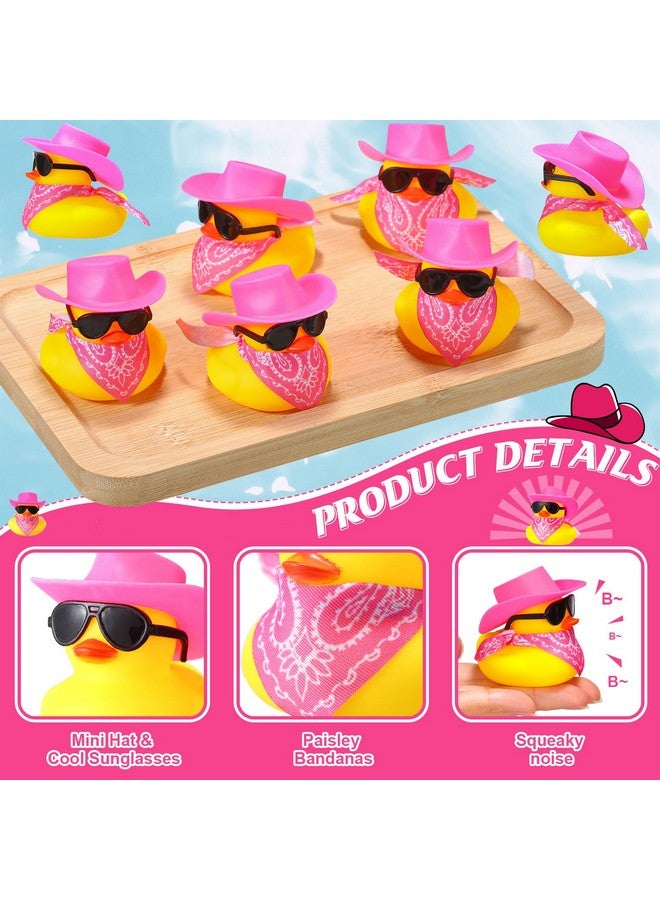 Sosation 24 Set Cowboy Rubber Duck Bulk Mini Yellow Duckies Bath Party Tiny Ducks Bathtub Toy with Cowboy Hat Paisley Bandanas Sunglasses for Summer Baby Shower Birthday Swimming Party Favor - Image 2