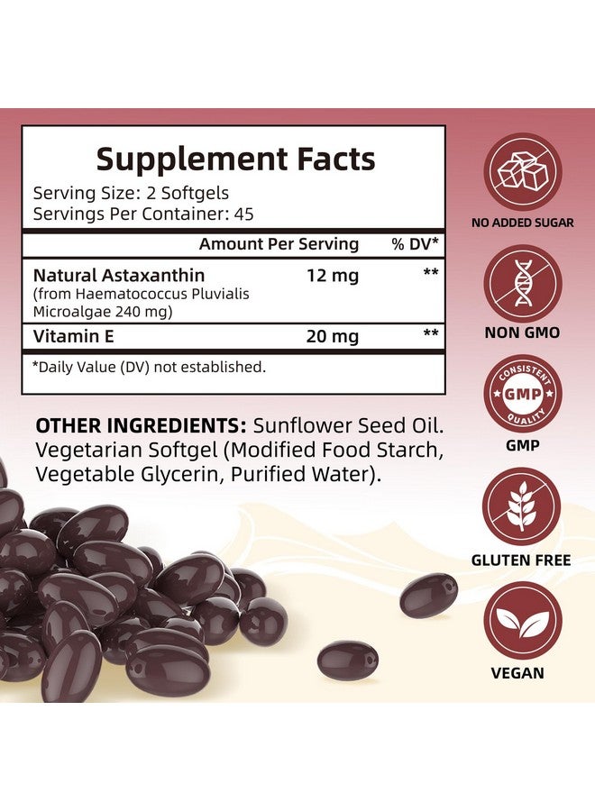 BIYODE مكملات أستازانتين BIYODE مضادات الأكسدة جيلاتين طري: أستازانتين 12 ملغ قوة قصوى من الطحالب الدقيقة EPA-DHA تدعم صحة الجلد وصحة القلب والأوعية الدموية وتحسن الدورة الدموية وصحة المناعة (90 جيلاتين طري) - Image 4