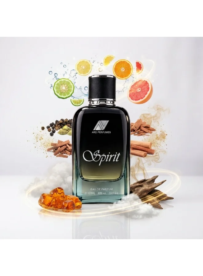 ARD PERFUMES Ard Perfumes Spirit Eau de Parfum for Men, 100ml – Citrus, Spicy Woody & Oud Fragrance | Long Lasting Perfume Spray