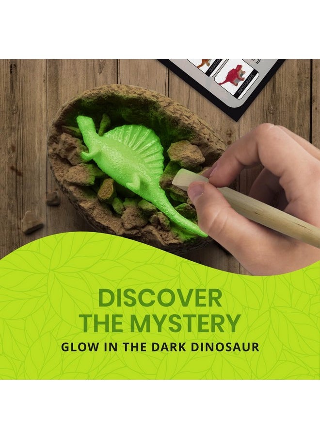 Nature Gear - Dino Dig Kit For Kids Dinosaur Eggs Digging Kit Educational Egg Excavation Kit With 12 Glow In The Dark Mystery Dinosaurs Interactive Archaeology Fossil Toy For Kids Age 3 5 And Up - Image 1