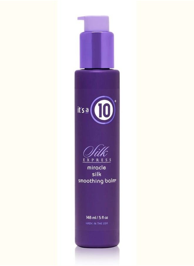 It's a 10 Express Miracle Silk Smoothing Balm. Silky Straight Smooth Styles, Salon Perfect Straight, Natural Botanical Straightening, Ultimate Silkiness, Manageable, Frizz Free Hair  - Image 1
