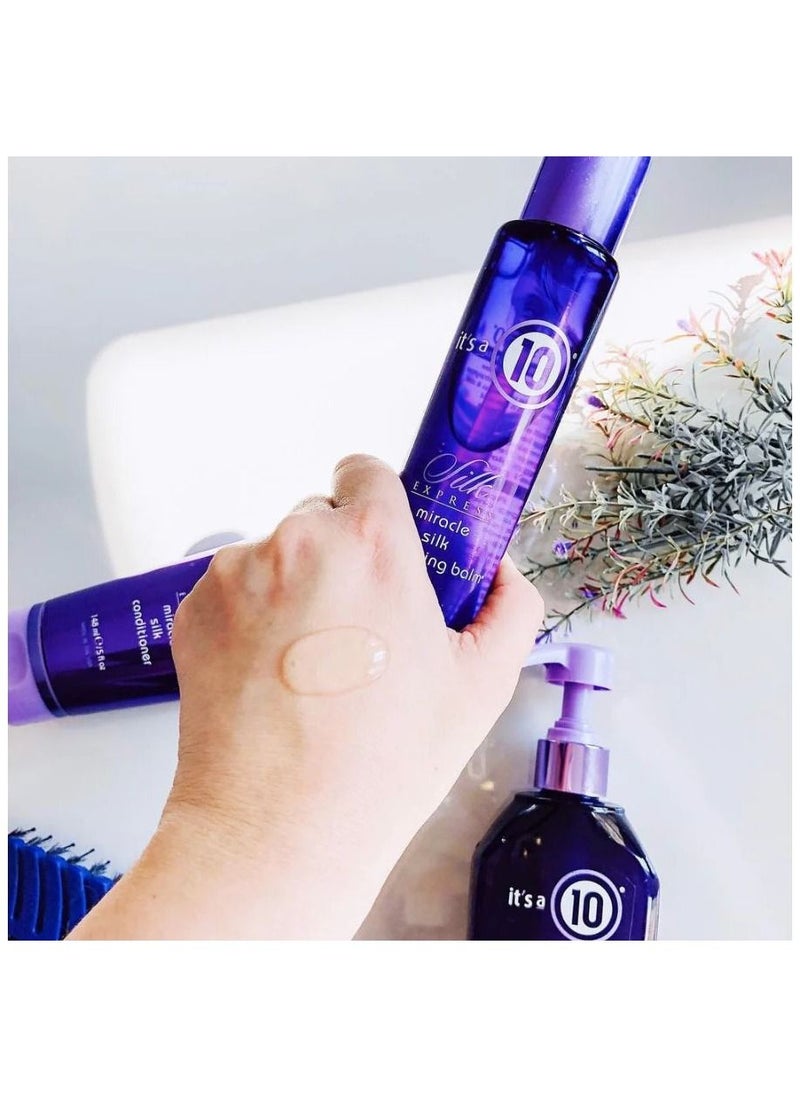 It's a 10 Express Miracle Silk Smoothing Balm. Silky Straight Smooth Styles, Salon Perfect Straight, Natural Botanical Straightening, Ultimate Silkiness, Manageable, Frizz Free Hair  - Image 3
