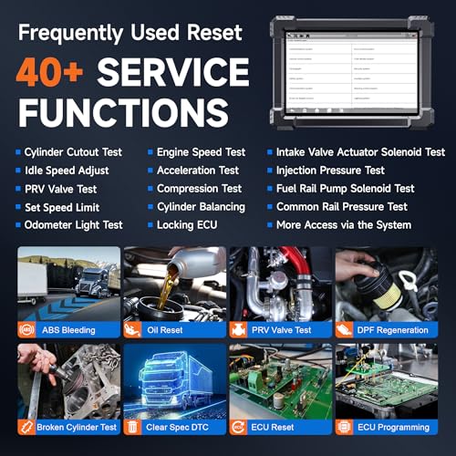 ANCEL X7HD 10'' Heavy Duty Truck Scanner, Semi Trucks Full System Diagnostic Tool, Bidirectional Diesel Scan Tool with DPF, ECU Coding, 40+ Reset for Cummins, Detroit, Caterpillar, Volvo, Paccar etc - Image 2
