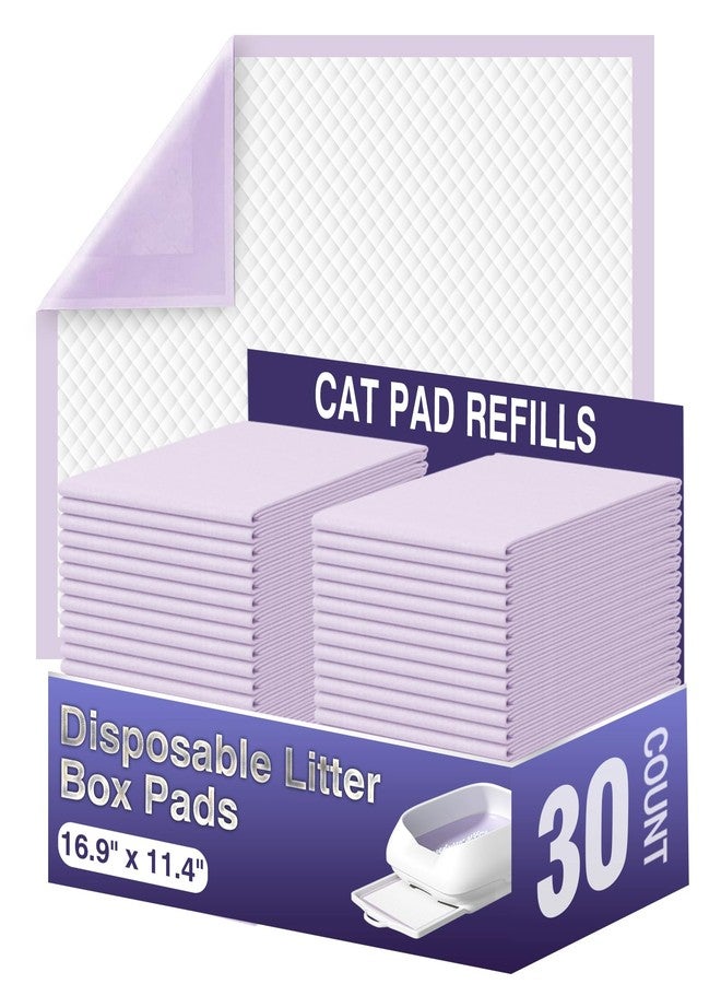 IMMCUTE Cat Pads 16.9" X 11.4", 30 Ct | Pee Pads for Cats | Thickened 6-Layer Super Absorbent Pads | Pee Pads for Tidy Cats Breeze Litter System | Cat Pee Pads - Image 1