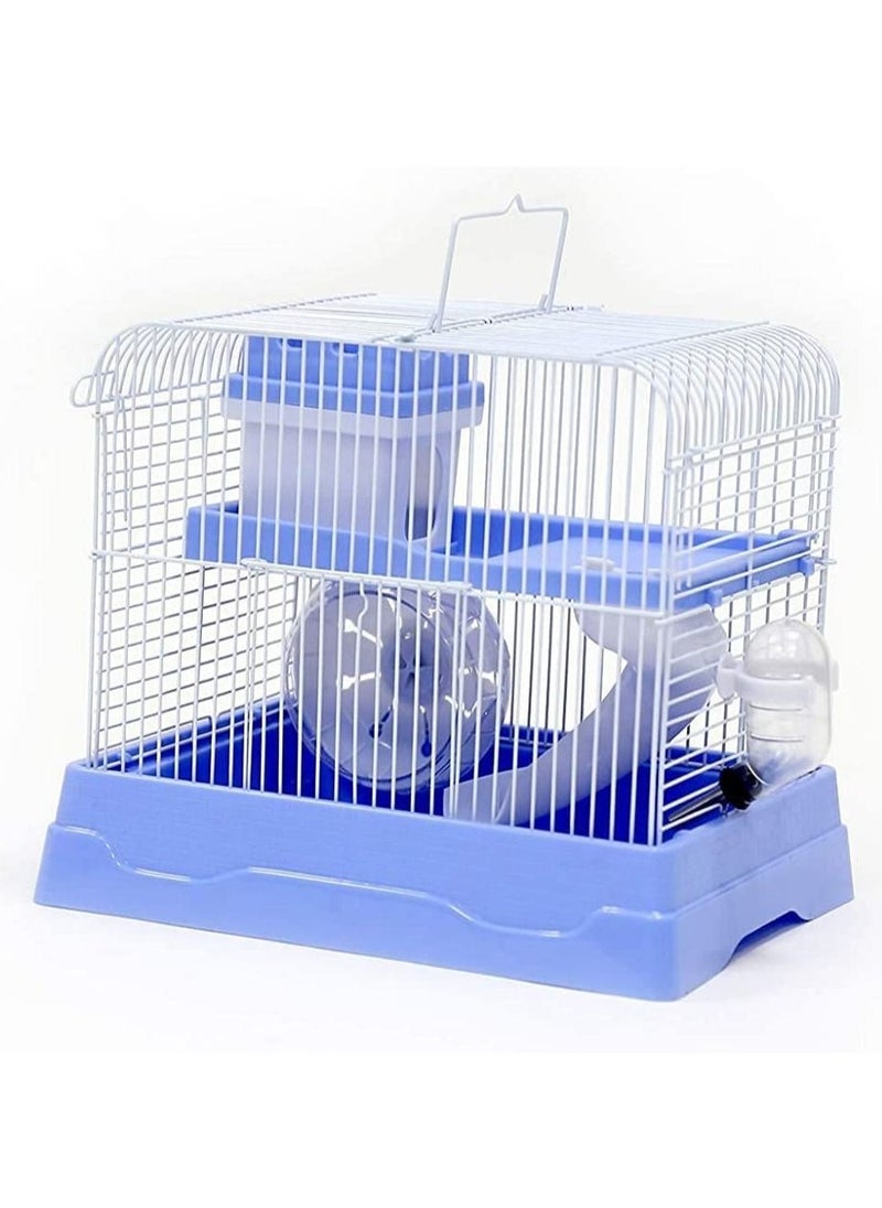 vsell24 Portable Small Animals Hamster Cage with Running Exercise Wheel Water Bottle For Hamster Mouse Hedgehog Mice Gerbil Habitat 30X23X25.5Cm  - Image 1