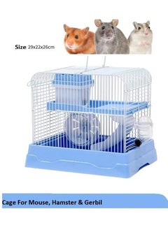 vsell24 Portable Small Animals Hamster Cage with Running Exercise Wheel Water Bottle For Hamster Mouse Hedgehog Mice Gerbil Habitat 30X23X25.5Cm  - Image 2