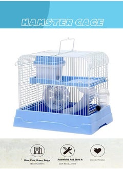 vsell24 Portable Small Animals Hamster Cage with Running Exercise Wheel Water Bottle For Hamster Mouse Hedgehog Mice Gerbil Habitat 30X23X25.5Cm  - Image 3